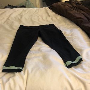 Lululemon crop leggings with mesh detail